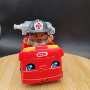Fisher-Price Little People Fire Truck with Erika Firefighter Figure Red Toy